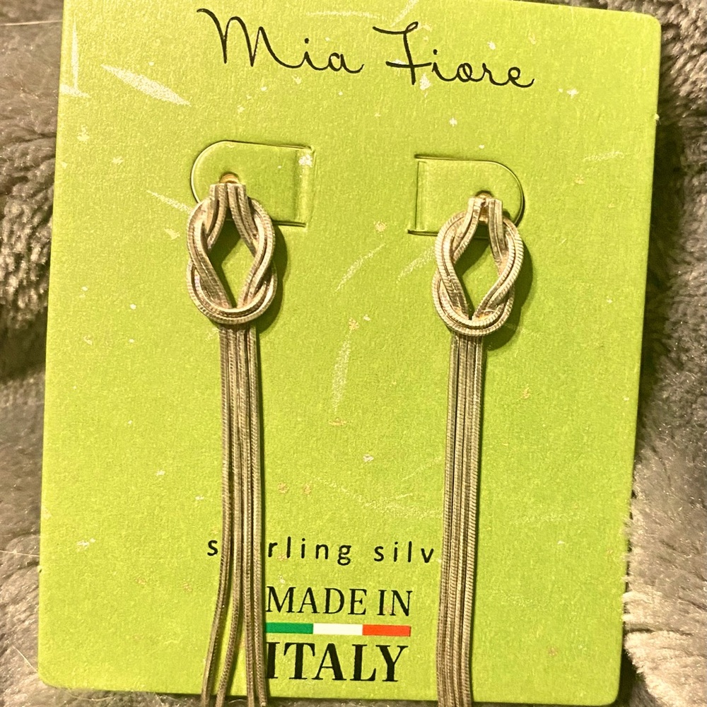 Mia Fiore Sterling Silver Post Back Long Earrings